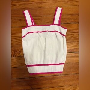 Skylar Rose White & Pink Knit Sweater Tank